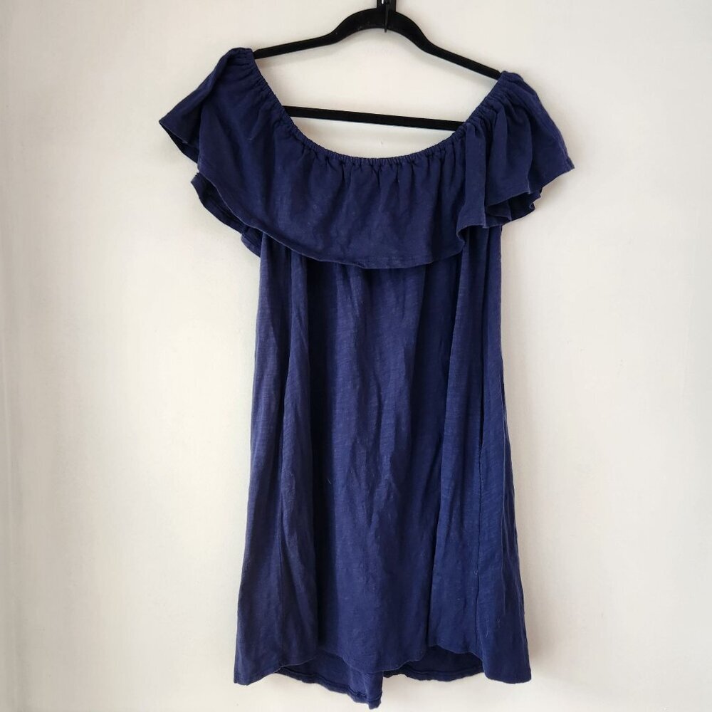 Rebecca Minkoff Navy Blue Off-Shoulder Shift Dress Casual Women's XS